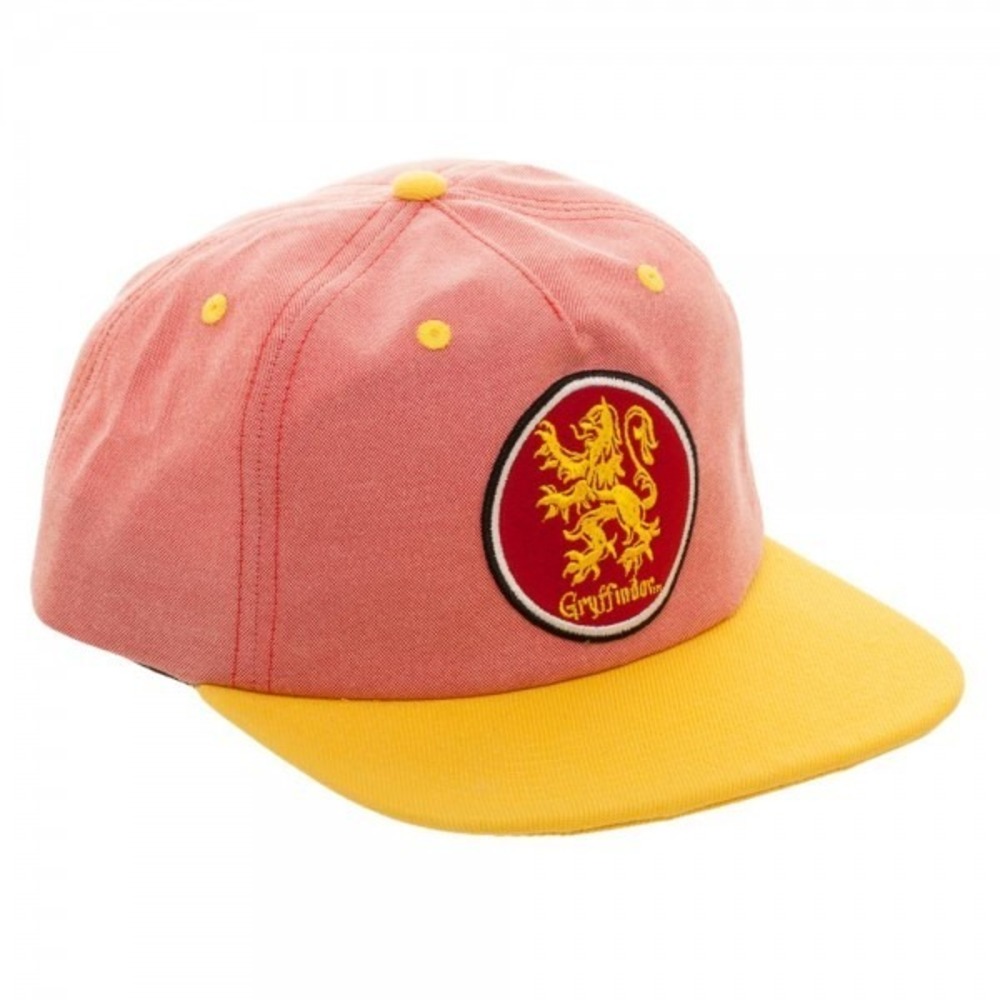 Harry Potter Hat Gryffindor House Oxford Crest Adjustable Snapback Cap Flatbill - Picture 8 of 9